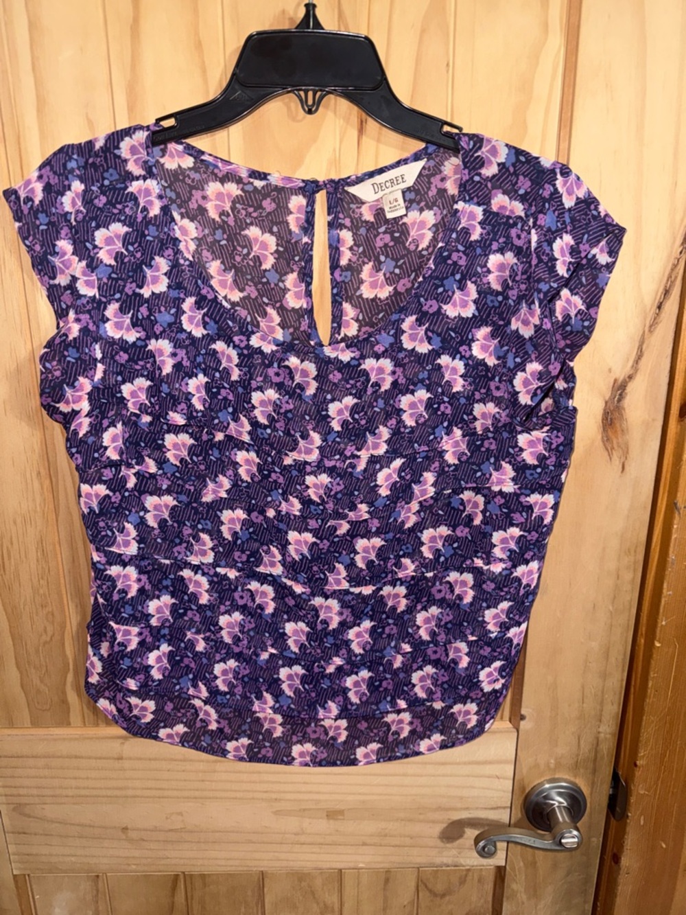 Decree Purple Floral Blouse with Pink Accents
